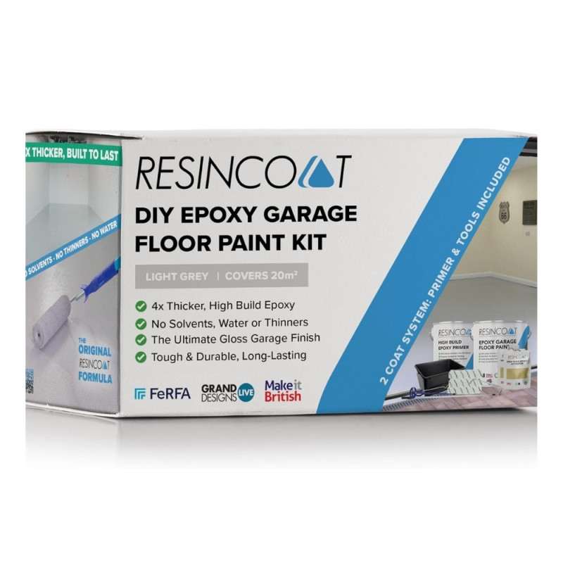 DIY Epoxy Garage Floor Paint Kit Light Grey